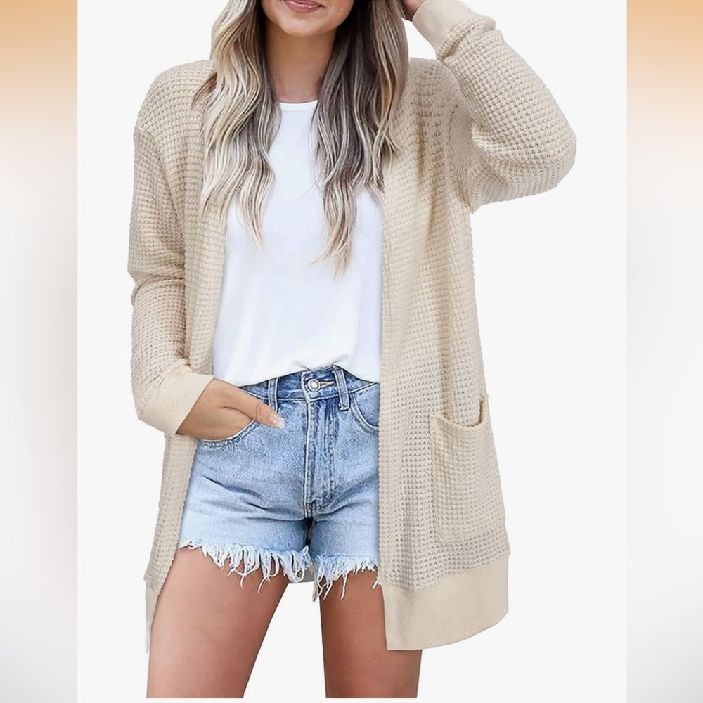 3 for $15 Waffle knit open cardigan size Medium